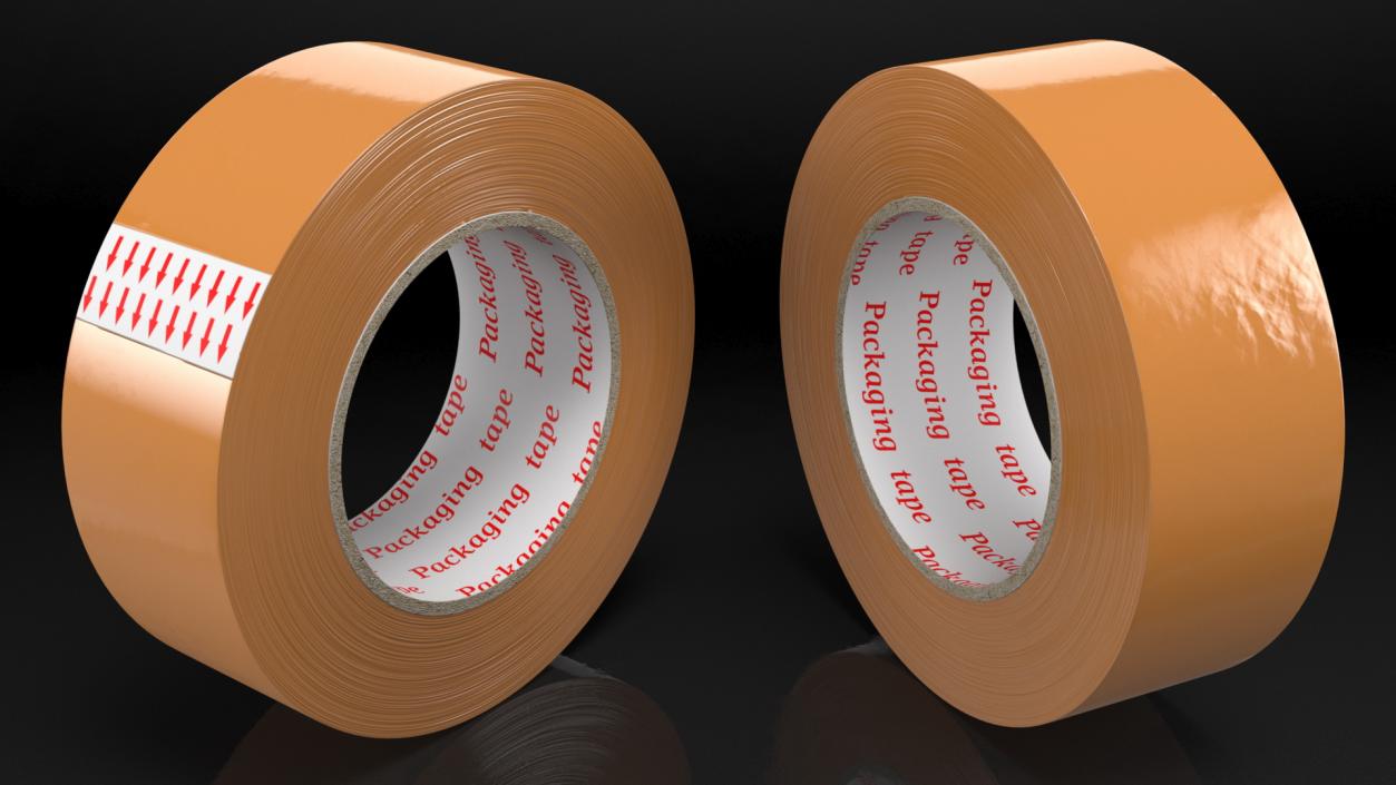 3D Scotch Tape Large Roll Brown model