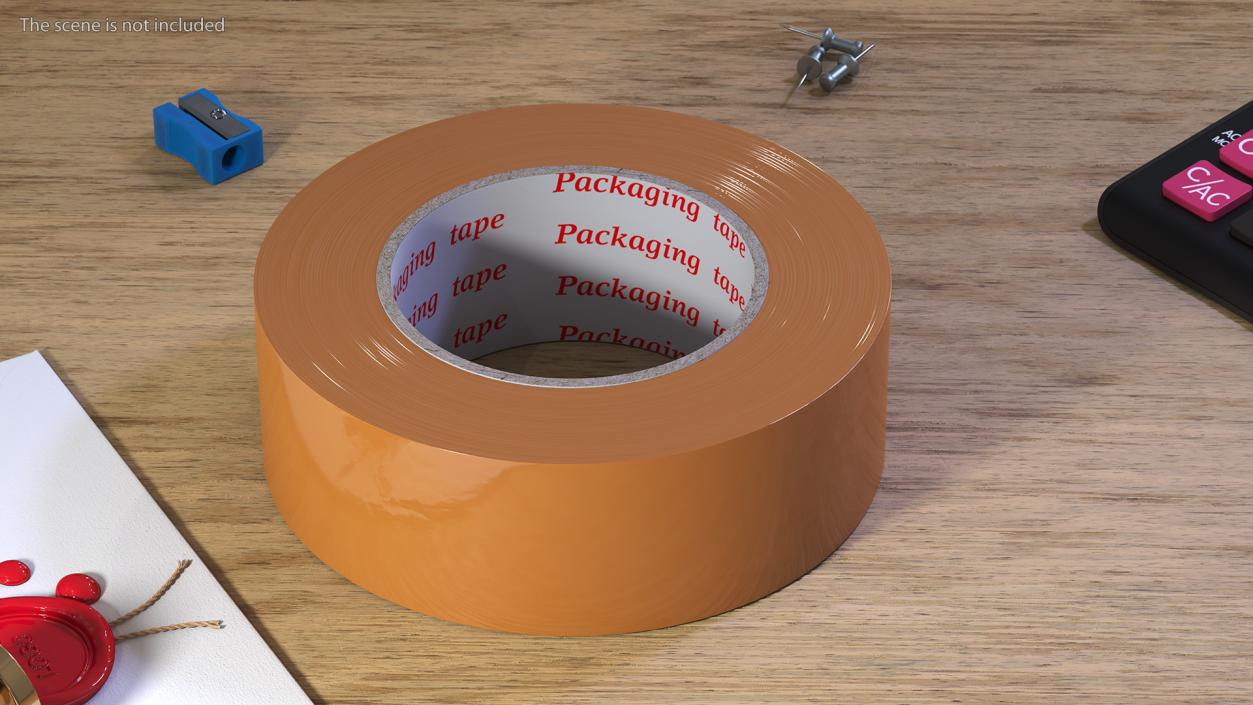 3D Scotch Tape Large Roll Brown model