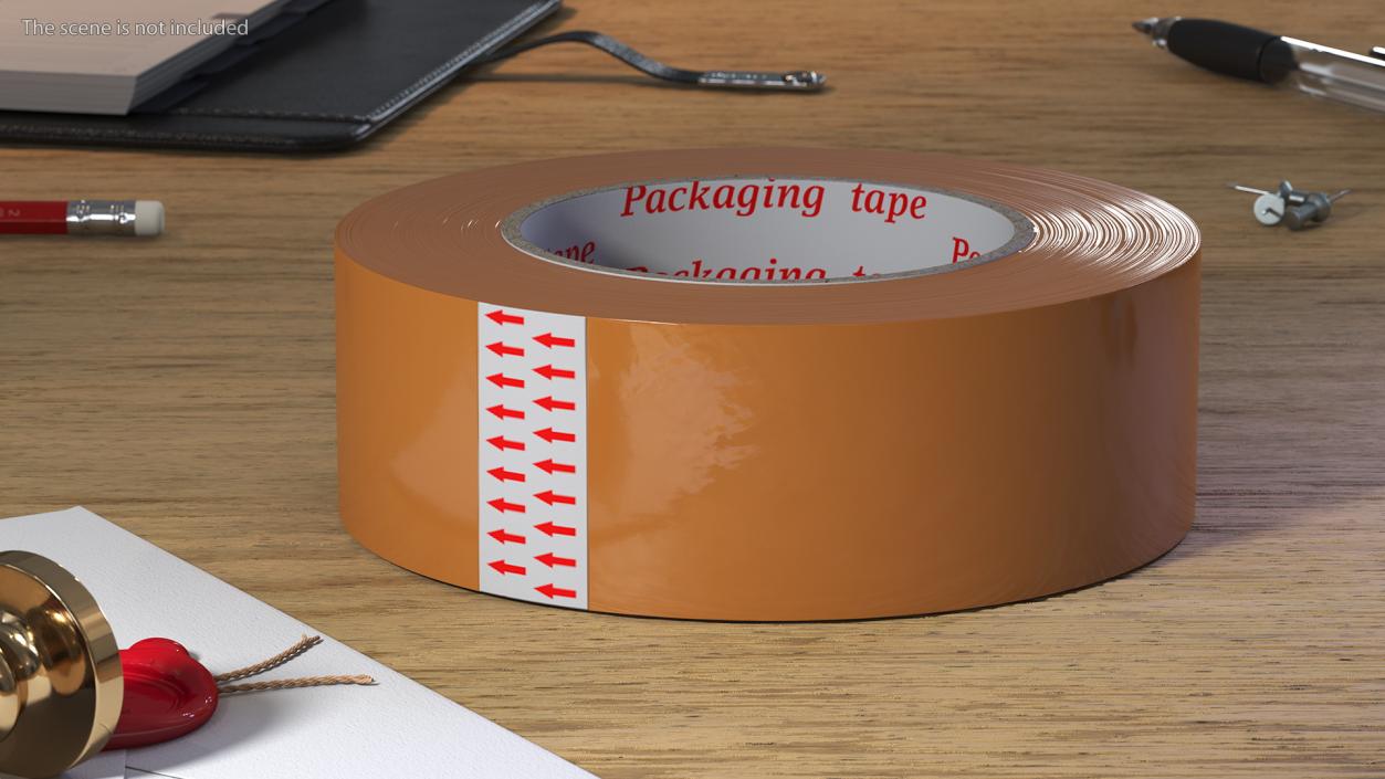 3D Scotch Tape Large Roll Brown model