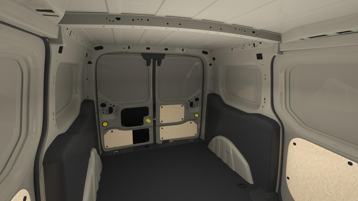 Cargo Van Barn Doors Gray Rigged 3D