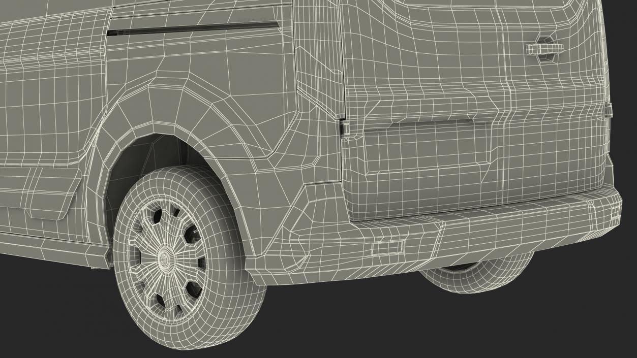 Cargo Van Barn Doors Gray Rigged 3D