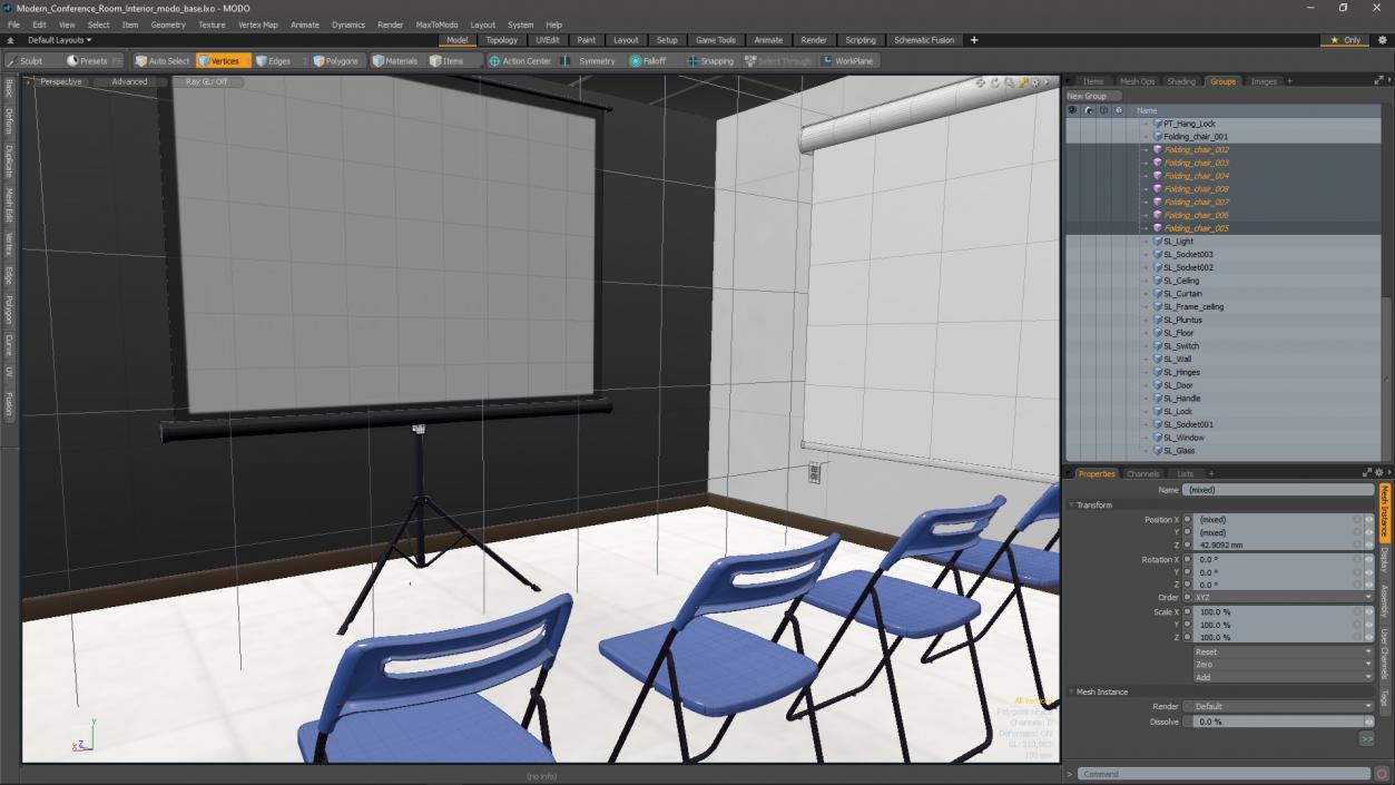 3D Modern Conference Room Interior