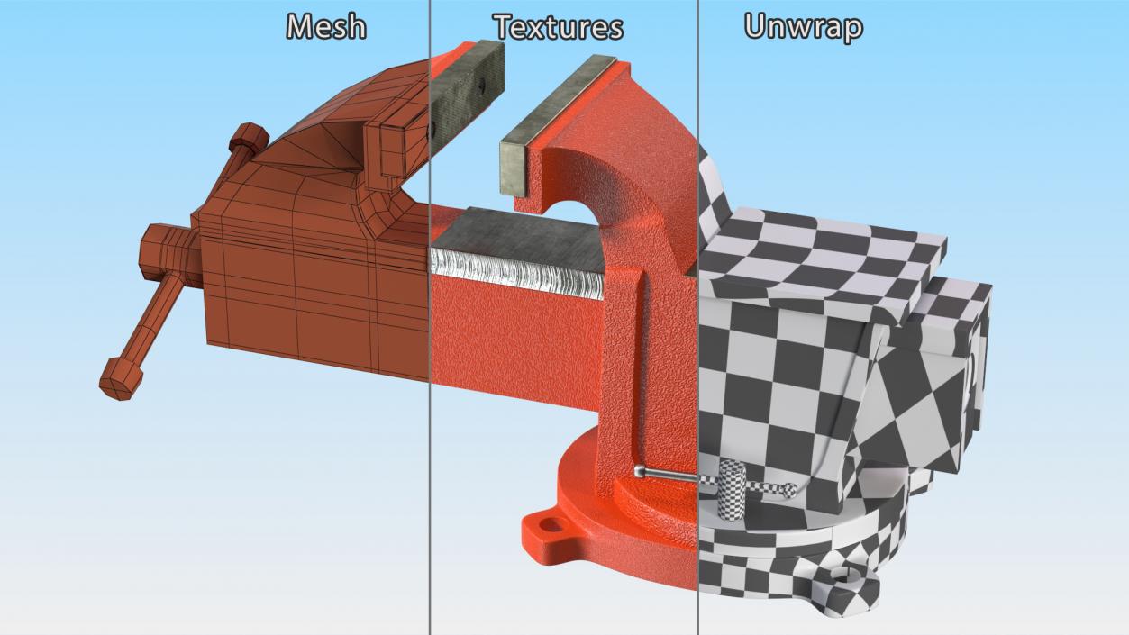 Bench Vise with Swivel Base 3D