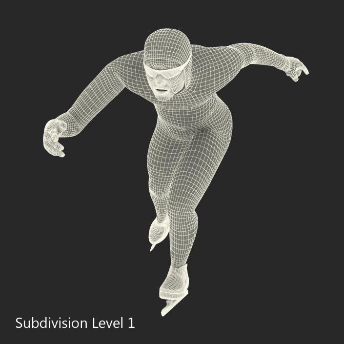 Speed Skater Runs 3D