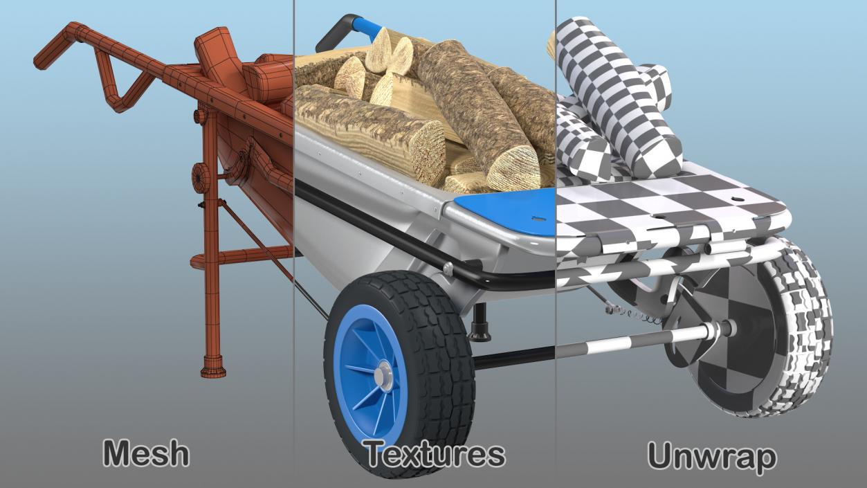 3D model Garden Cart with Firewood