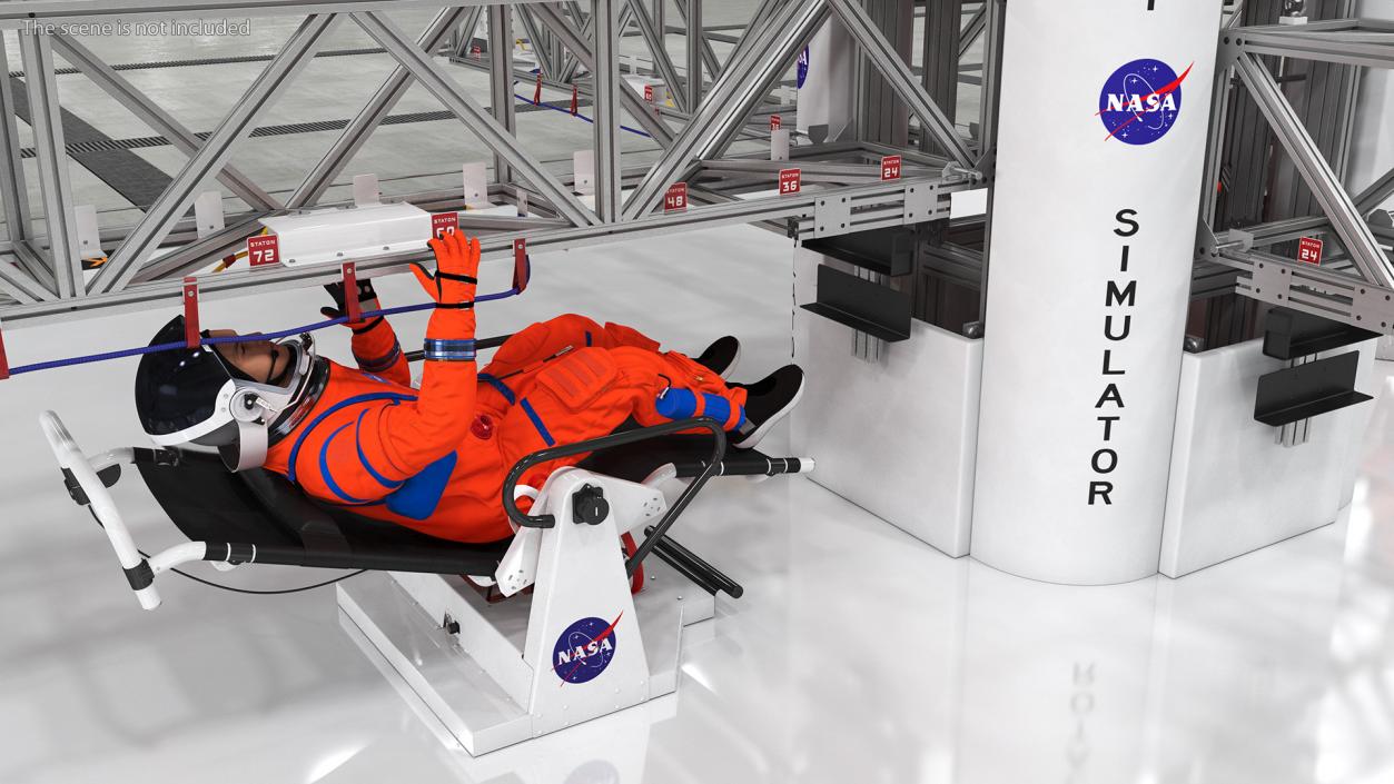 3D NASA Astronauts Train in the Microgravity Simulator