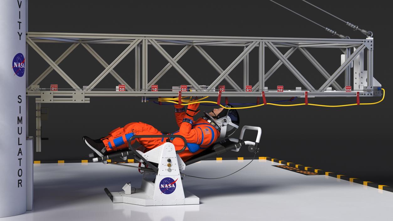 3D NASA Astronauts Train in the Microgravity Simulator