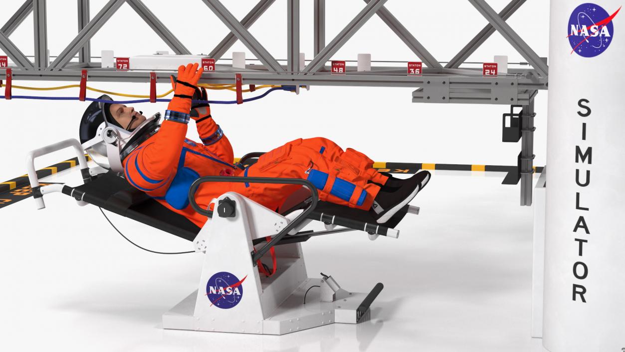 3D NASA Astronauts Train in the Microgravity Simulator