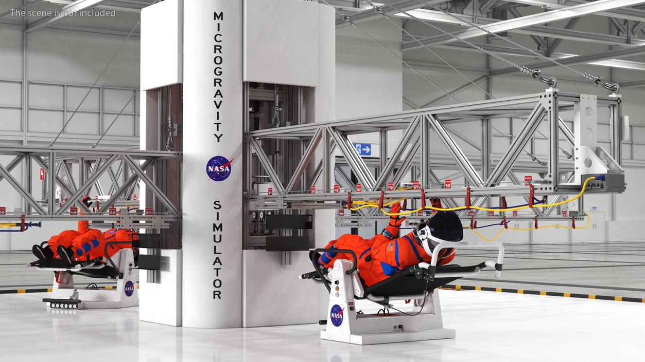 3D NASA Astronauts Train in the Microgravity Simulator