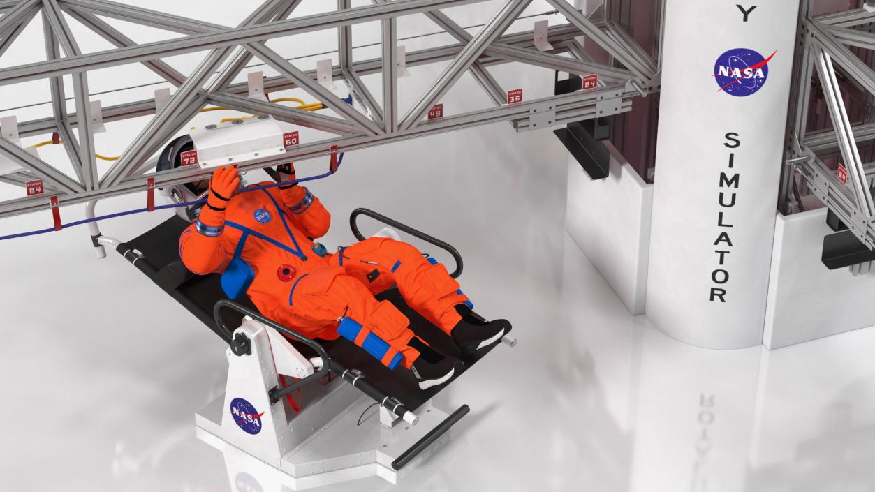 3D NASA Astronauts Train in the Microgravity Simulator