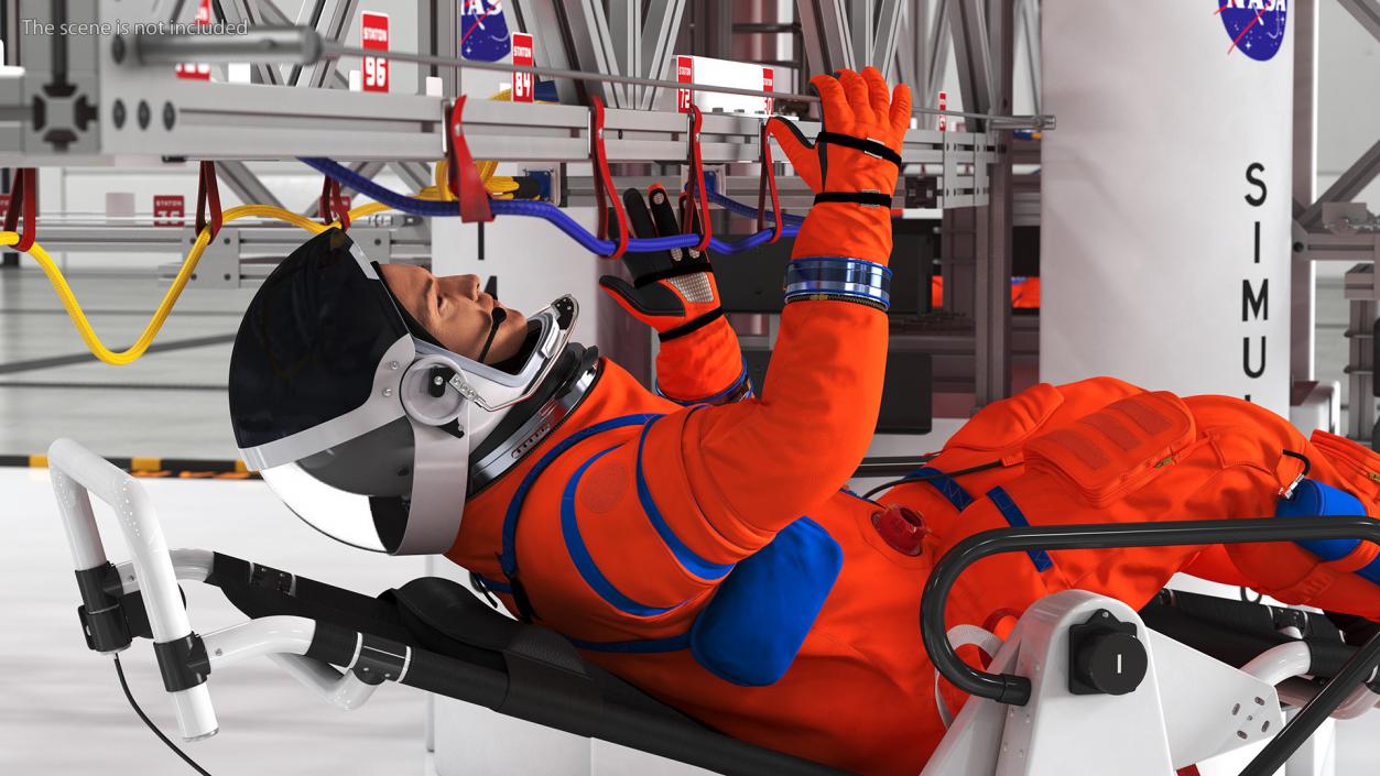 3D NASA Astronauts Train in the Microgravity Simulator