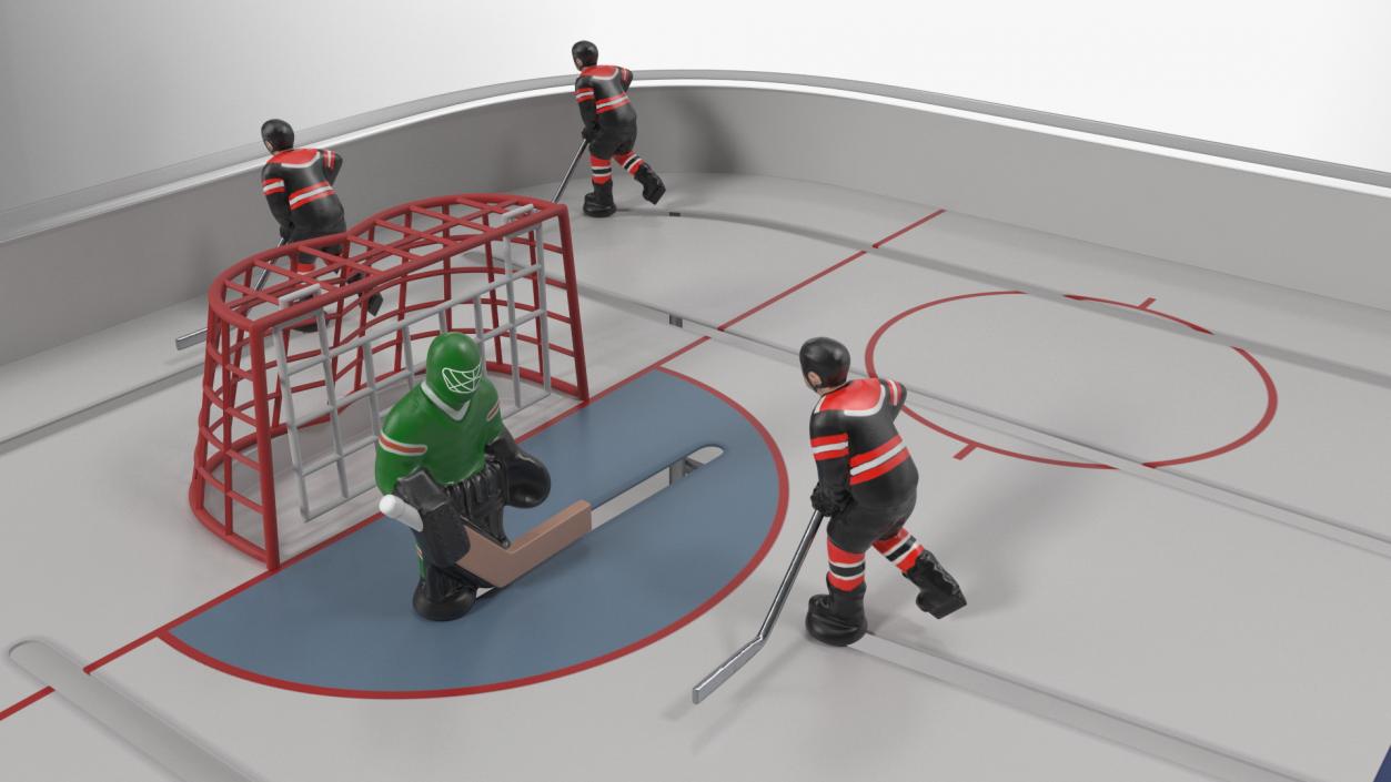 Table Hockey with Dome Rigged 3D model