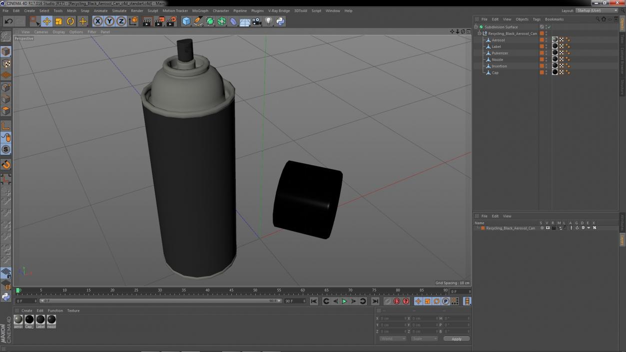 Recycling Black Aerosol Can 3D