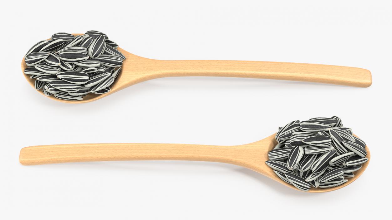 Wooden Spoons with Seeds Collection 2 3D