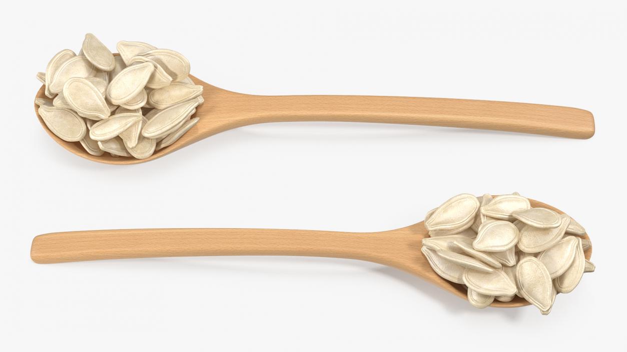 Wooden Spoons with Seeds Collection 2 3D