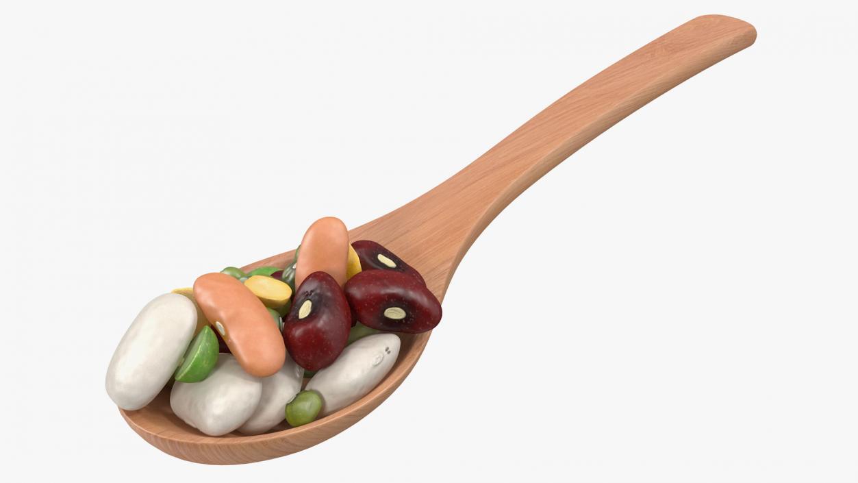 Wooden Spoons with Seeds Collection 2 3D