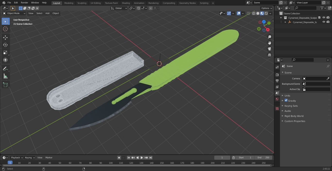 3D model Cynamed Disposable Scalpel with Cap