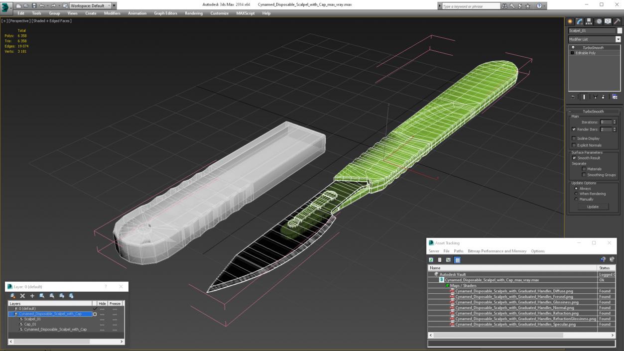 3D model Cynamed Disposable Scalpel with Cap