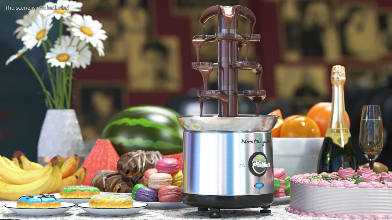 Nostalgia CFF1000 2 Pound Cascading Chocolate Fountain 3D model