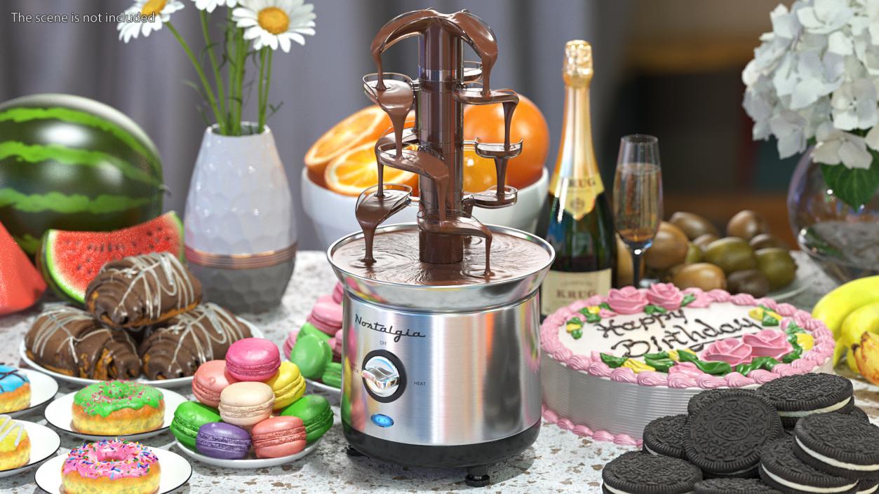 Nostalgia CFF1000 2 Pound Cascading Chocolate Fountain 3D model