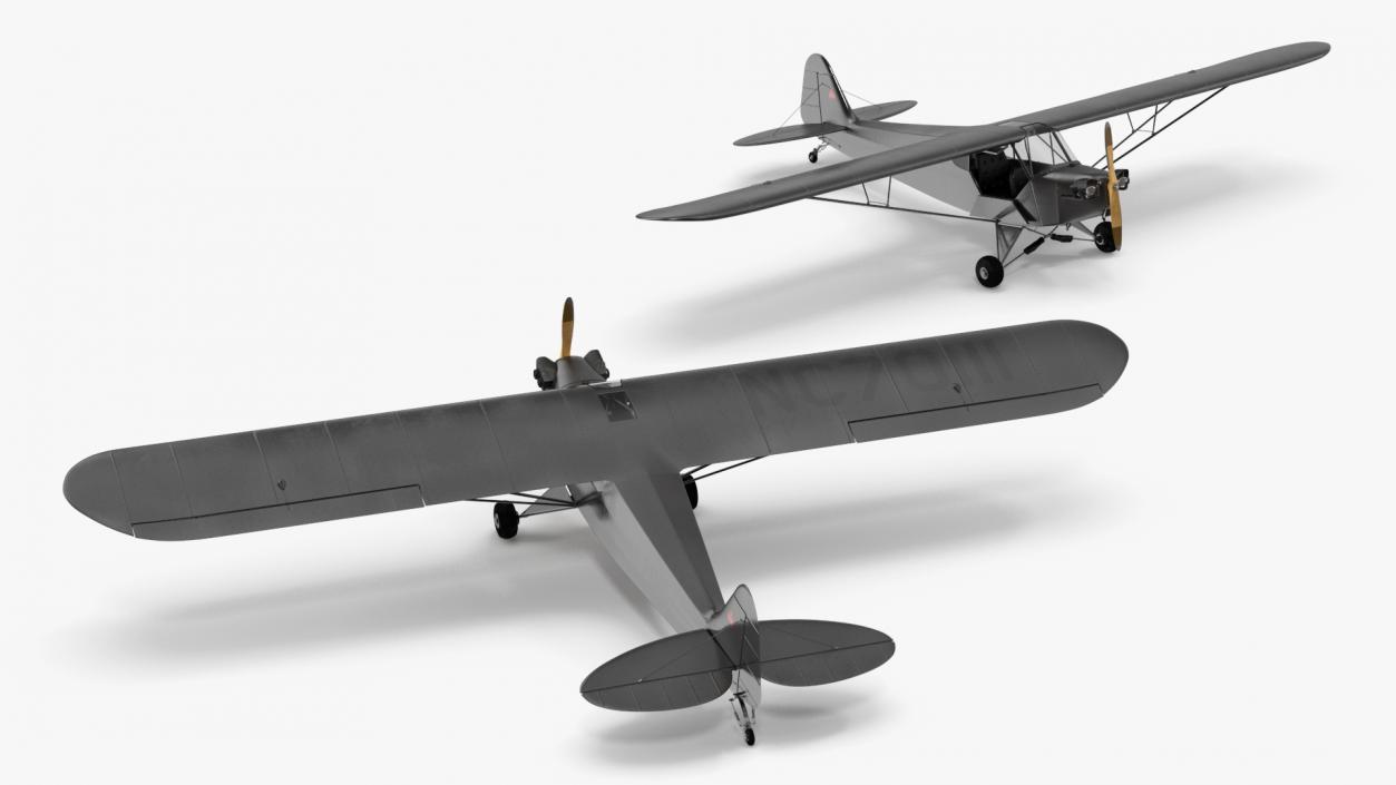 3D Piper Cub Aircraft model