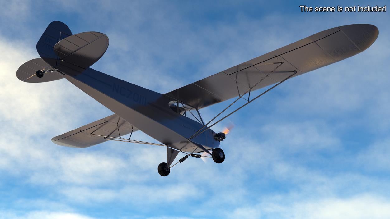 3D Piper Cub Aircraft model