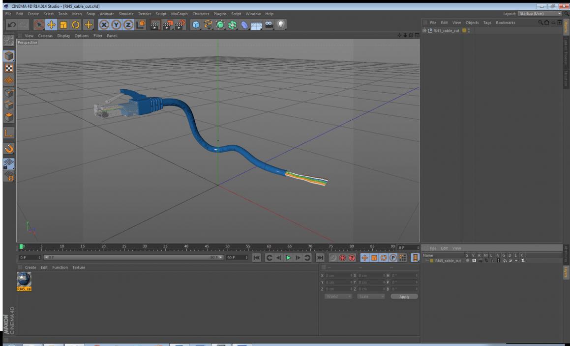 RJ45 Cable Cut 3D model