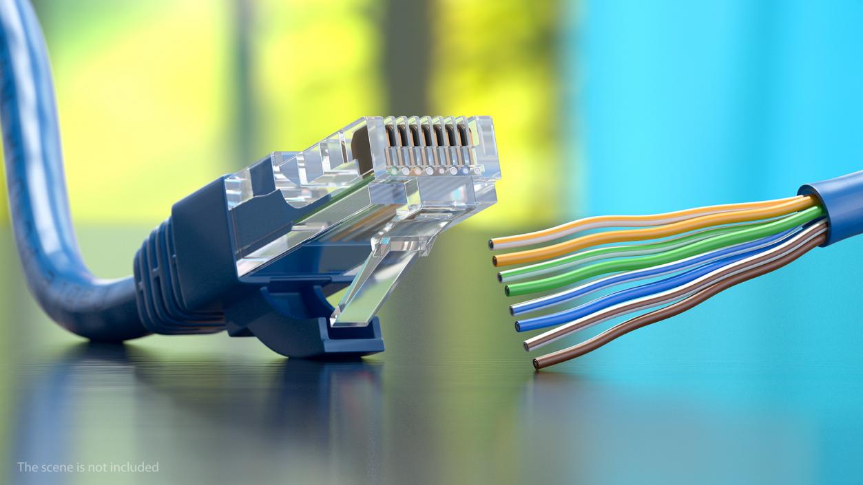 RJ45 Cable Cut 3D model