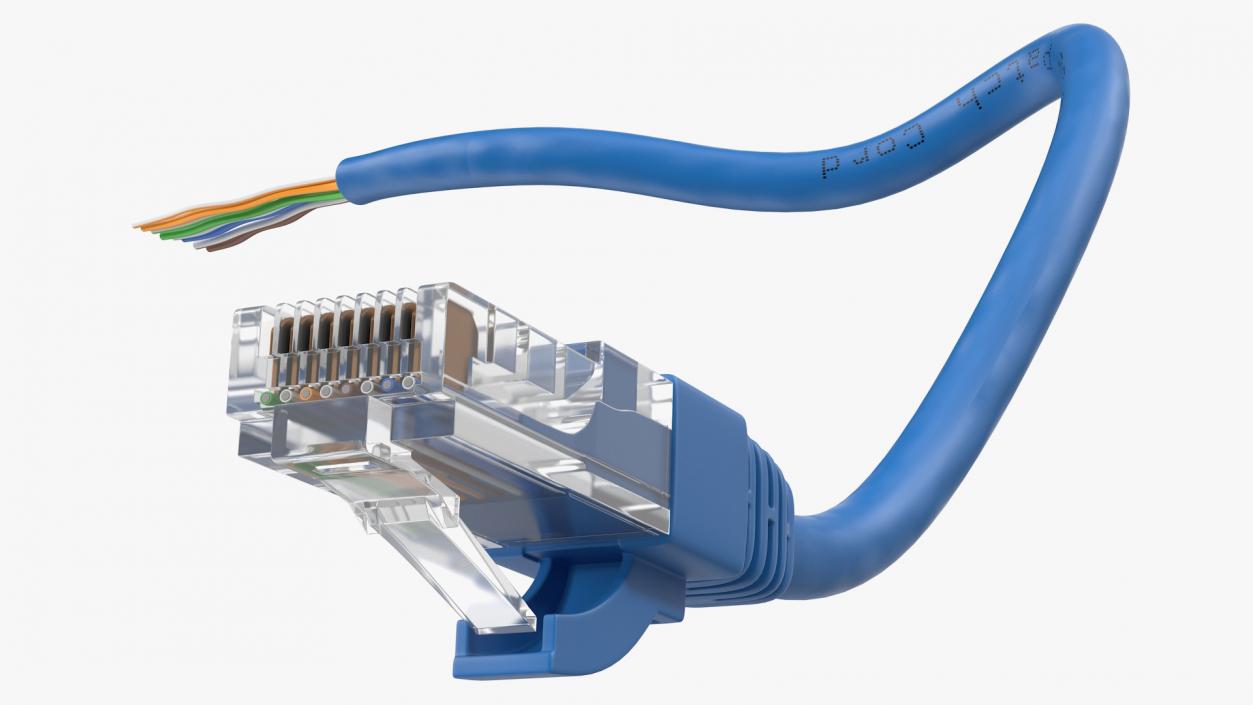 RJ45 Cable Cut 3D model