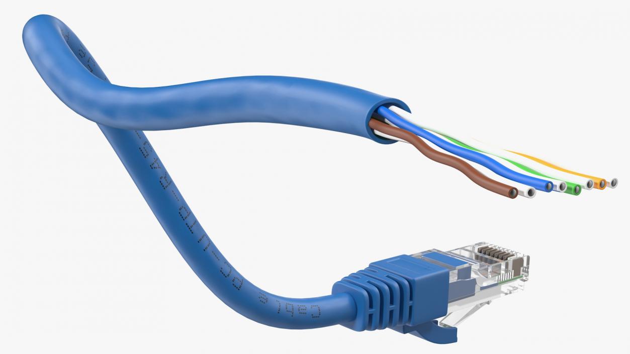 RJ45 Cable Cut 3D model