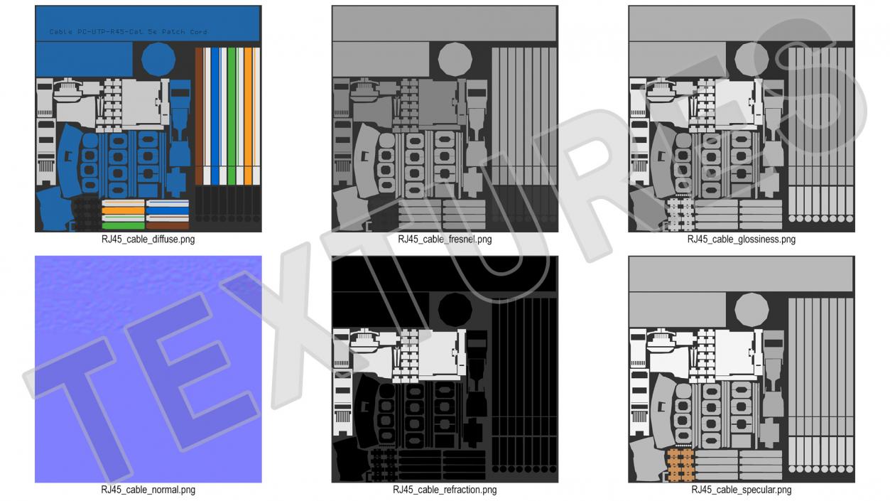 RJ45 Cable Cut 3D model