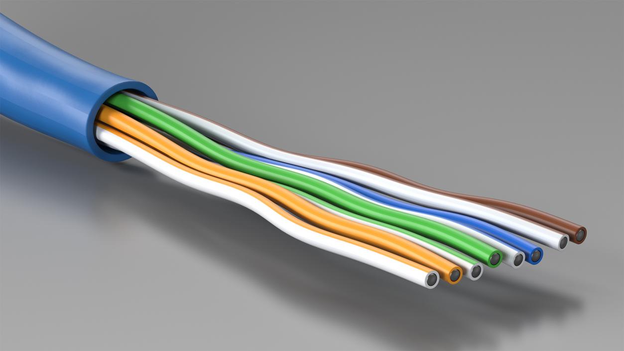 RJ45 Cable Cut 3D model