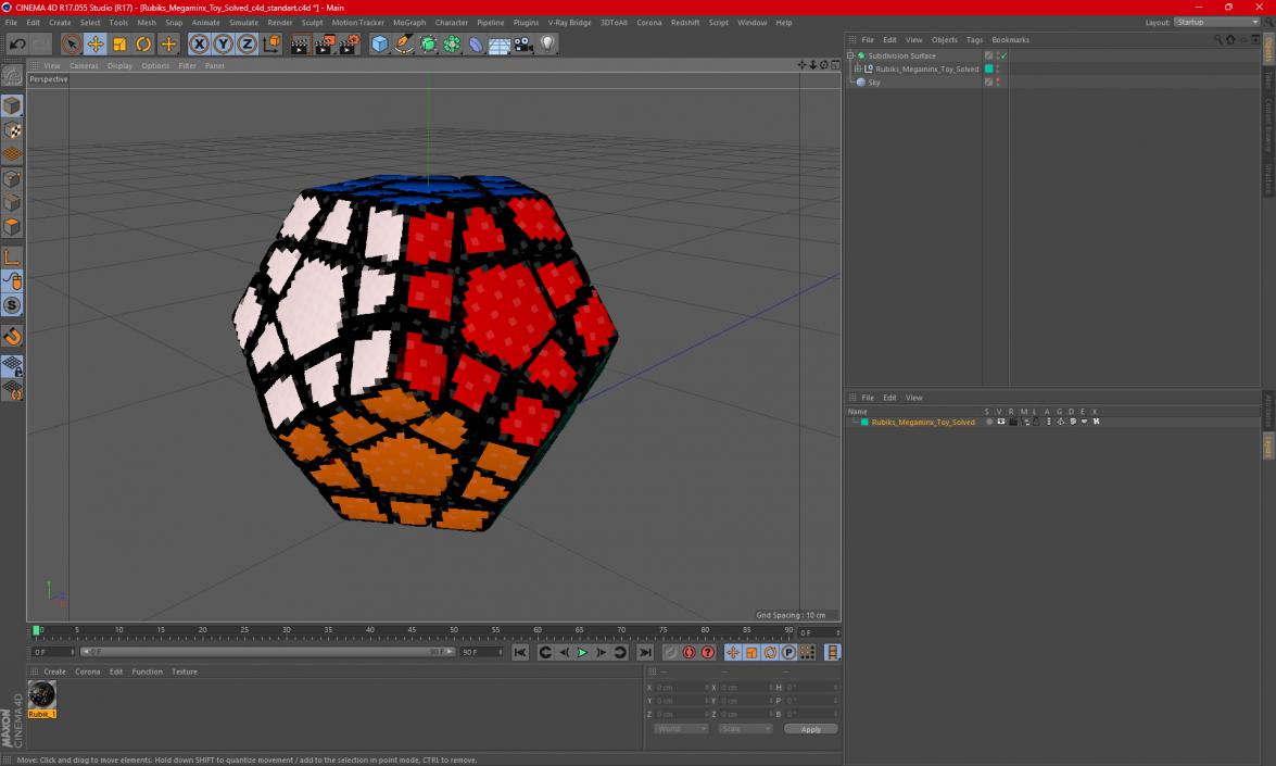 3D Rubiks Megaminx Toy Solved