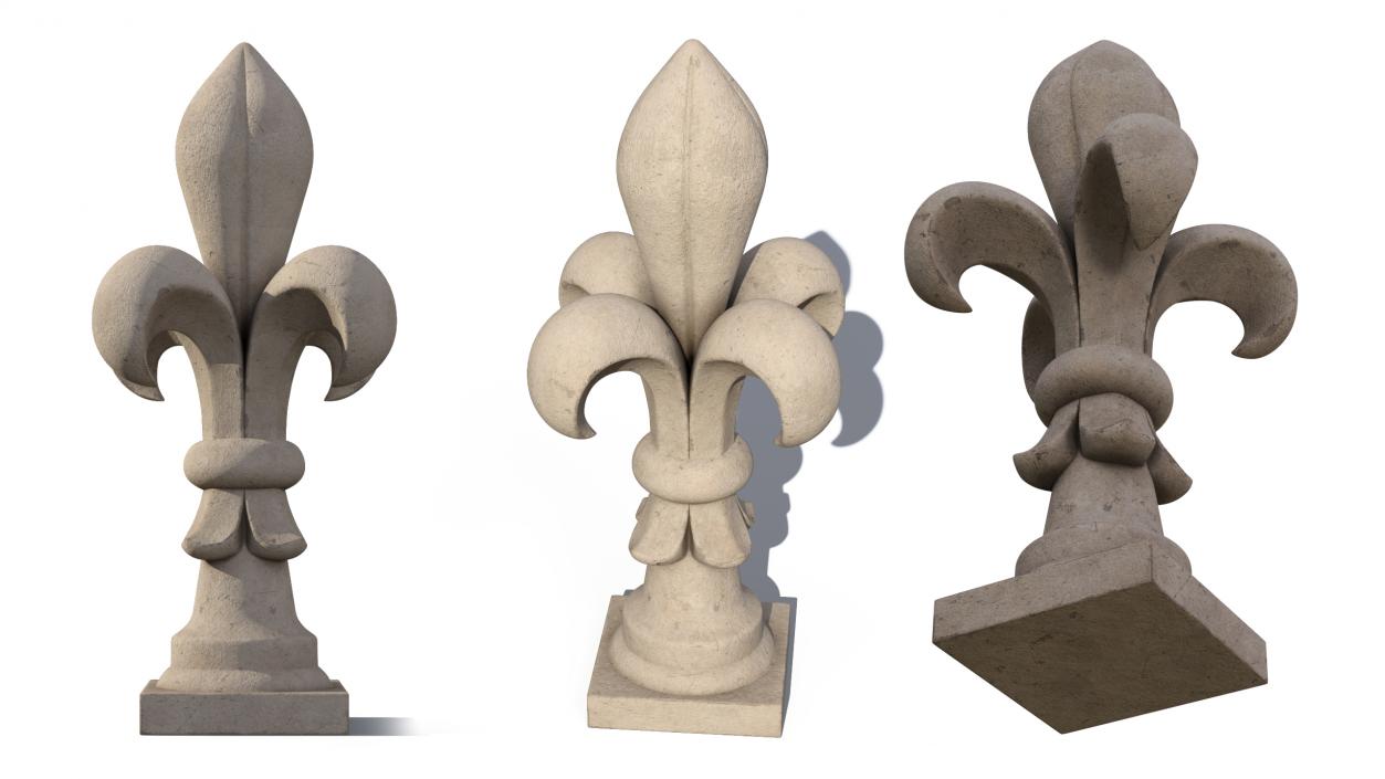 3D model Fleur De Lis Finial Stone