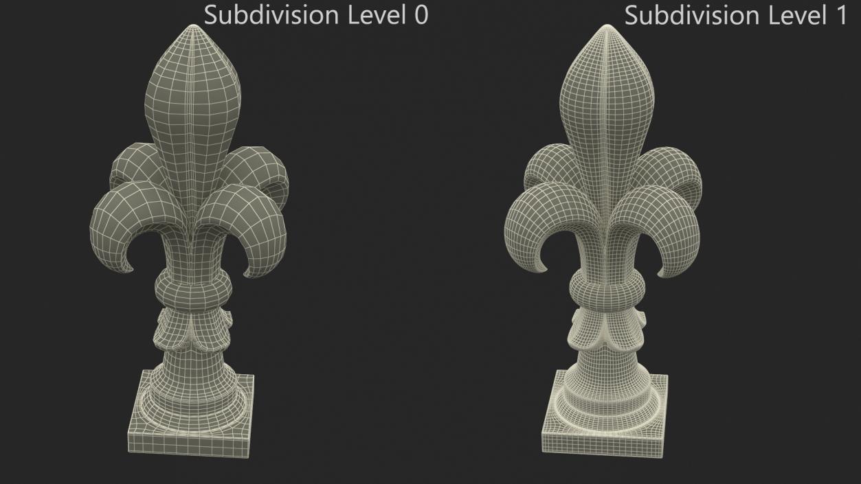 3D model Fleur De Lis Finial Stone