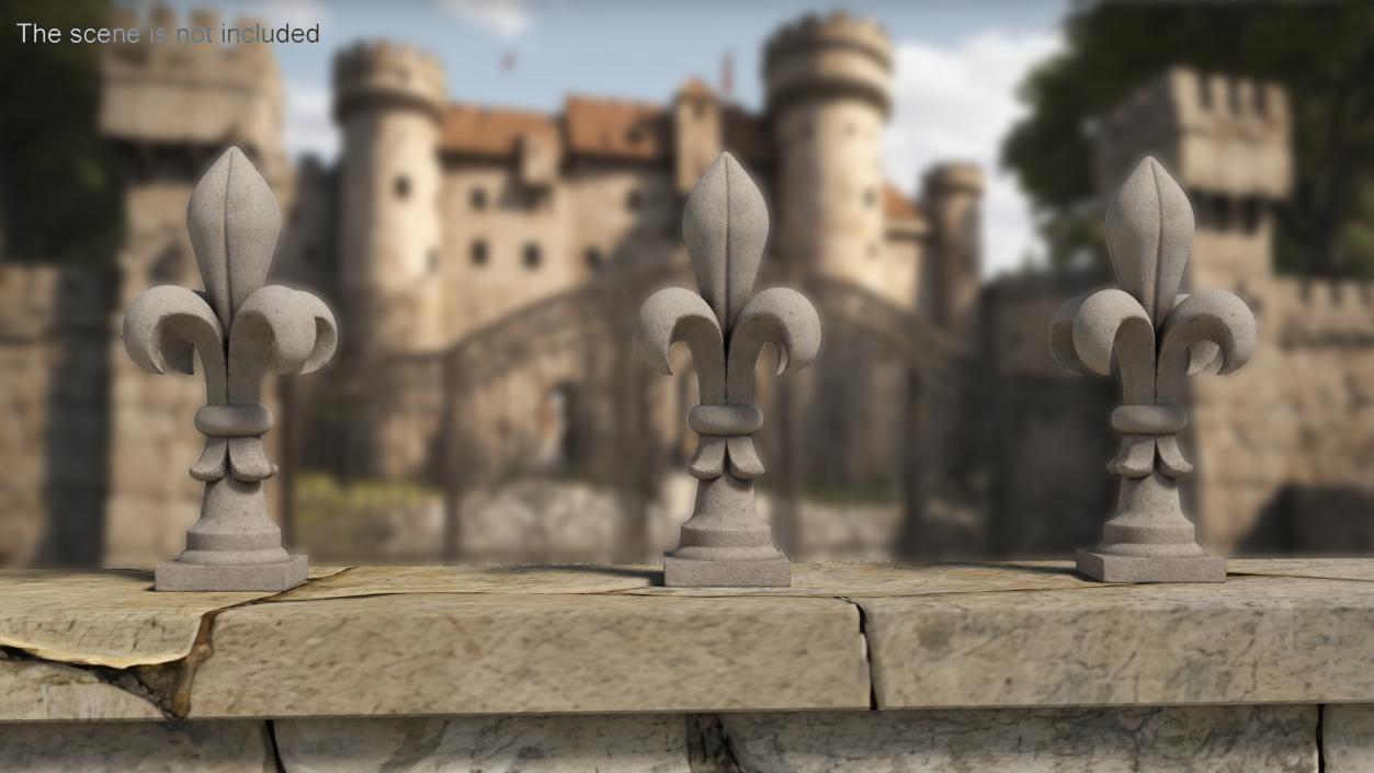 3D model Fleur De Lis Finial Stone