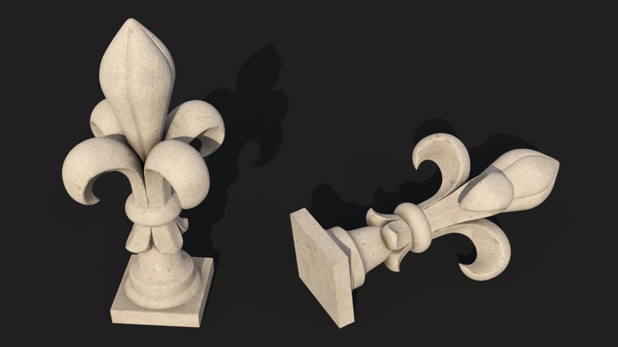 3D model Fleur De Lis Finial Stone