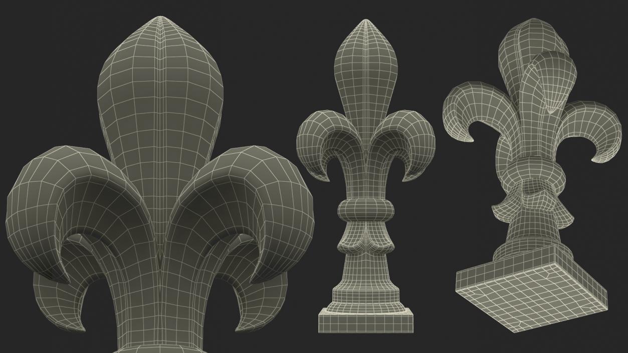 3D model Fleur De Lis Finial Stone