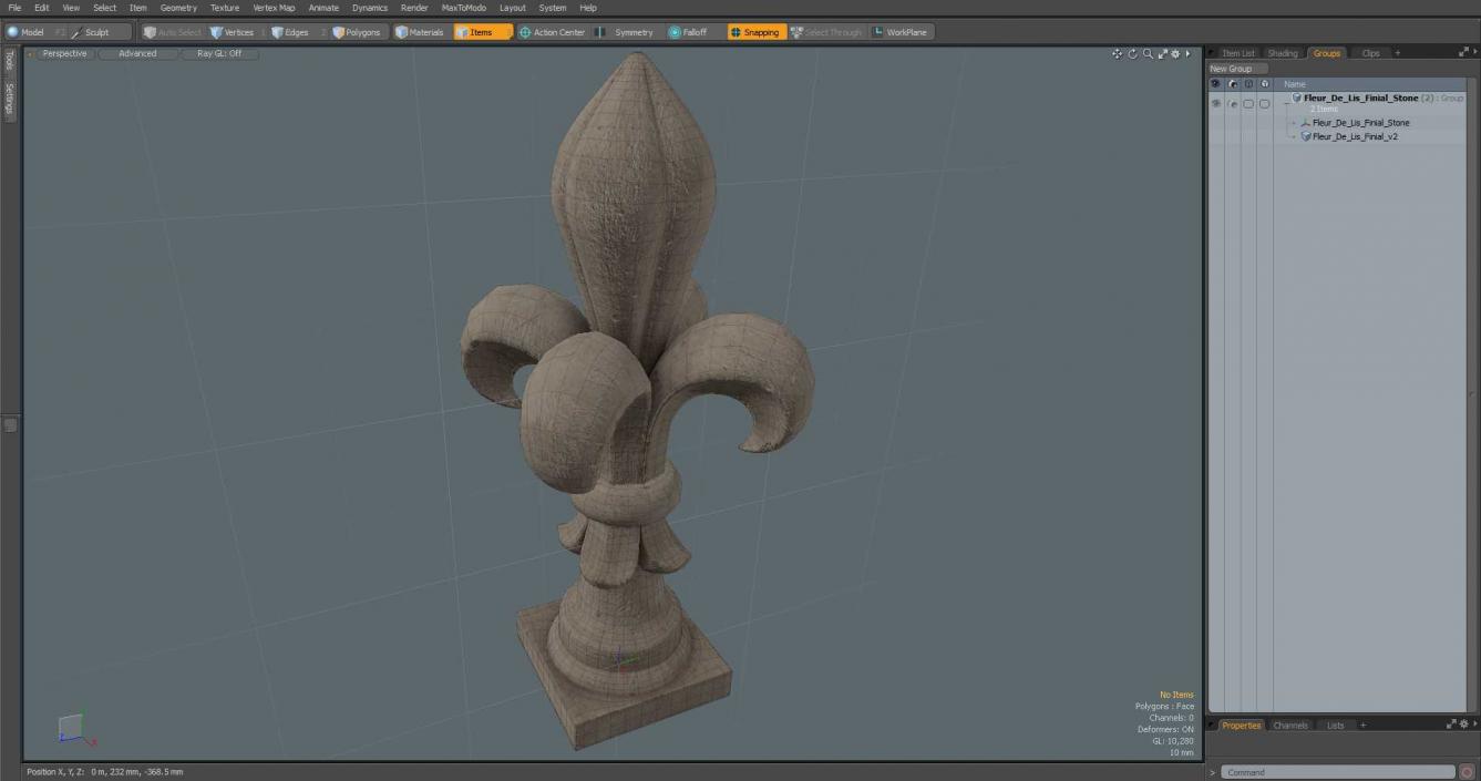 3D model Fleur De Lis Finial Stone