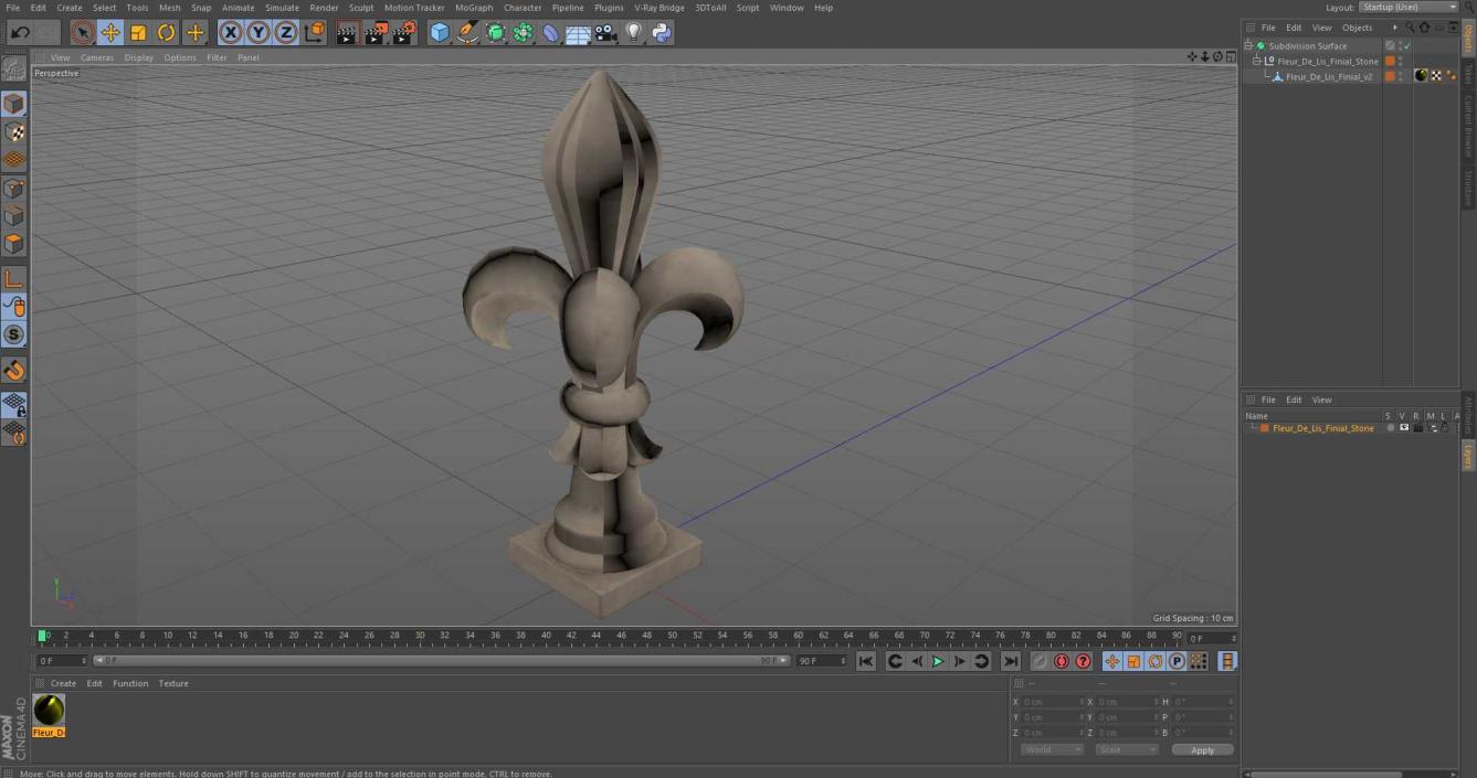 3D model Fleur De Lis Finial Stone