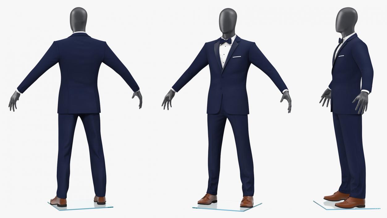 3D Blue Tuxedo Suit