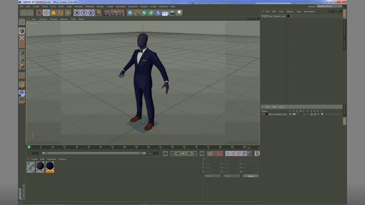 3D Blue Tuxedo Suit