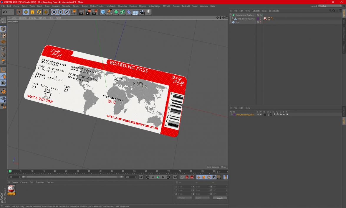 Red Boarding Pass 3D