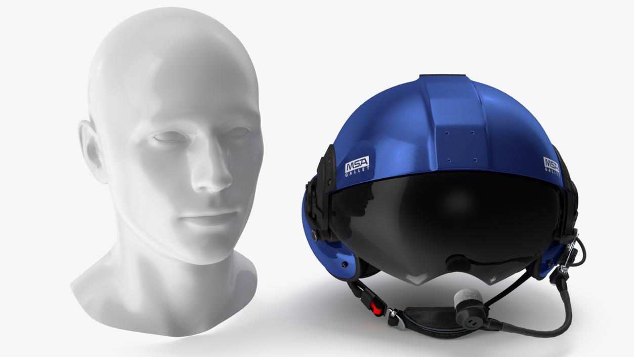 3D model Helicopter Flight LH350 Helmet Blue