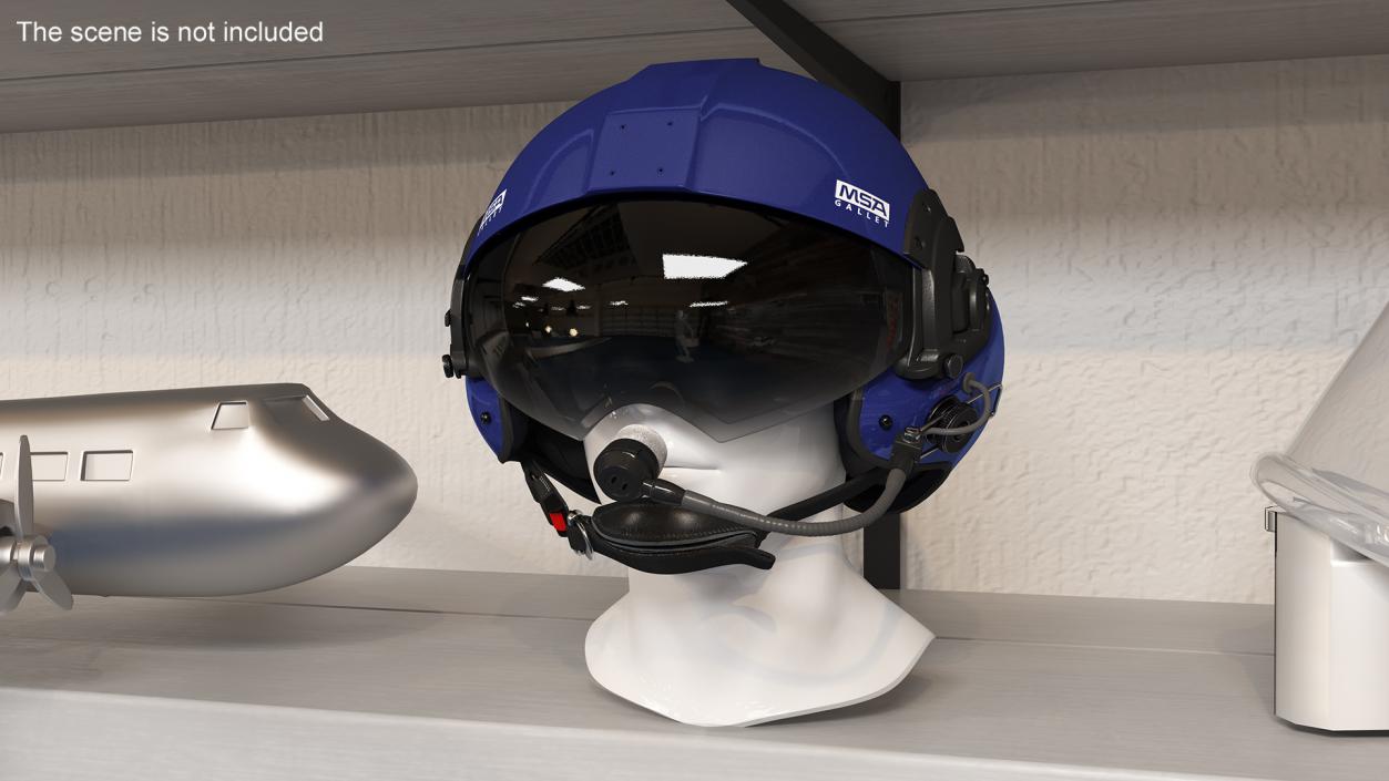 3D model Helicopter Flight LH350 Helmet Blue