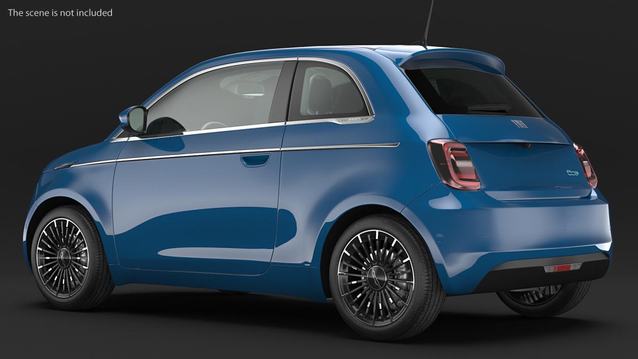 Fiat 500 La Prima EV Rigged 3D