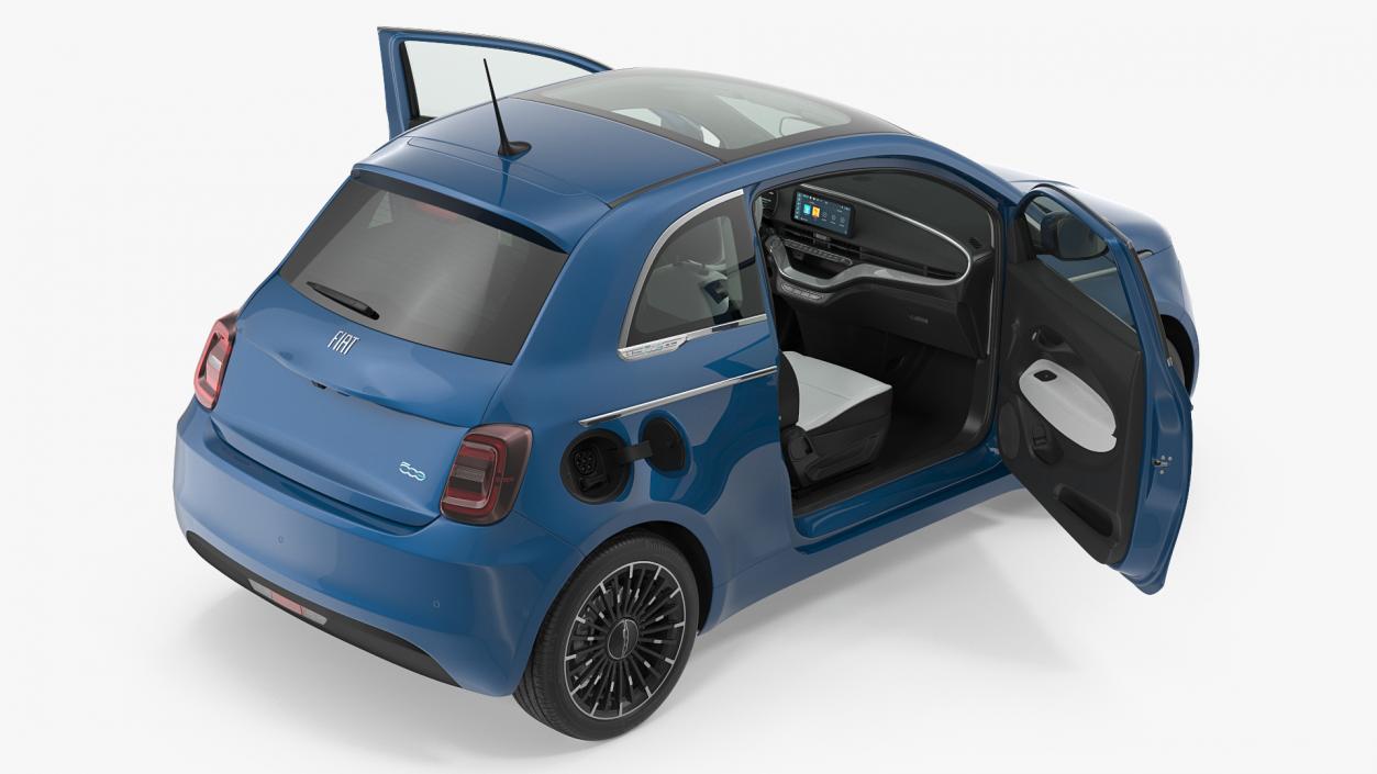 Fiat 500 La Prima EV Rigged 3D