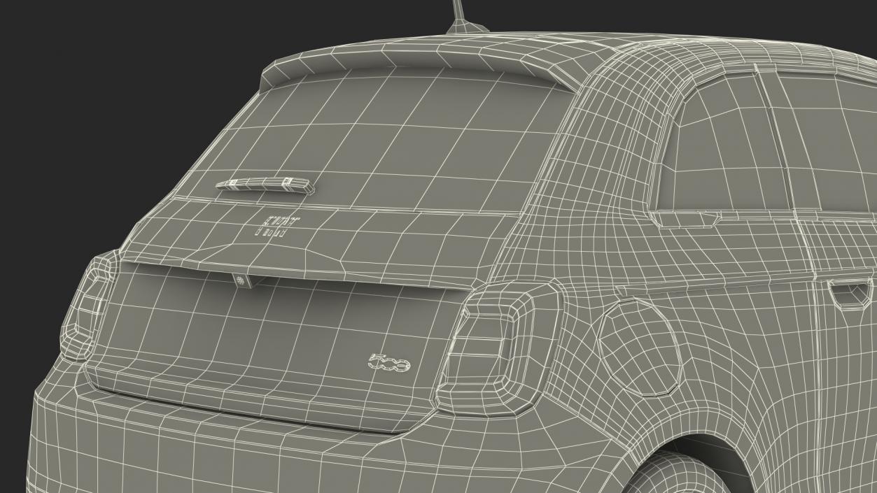 Fiat 500 La Prima EV Rigged 3D