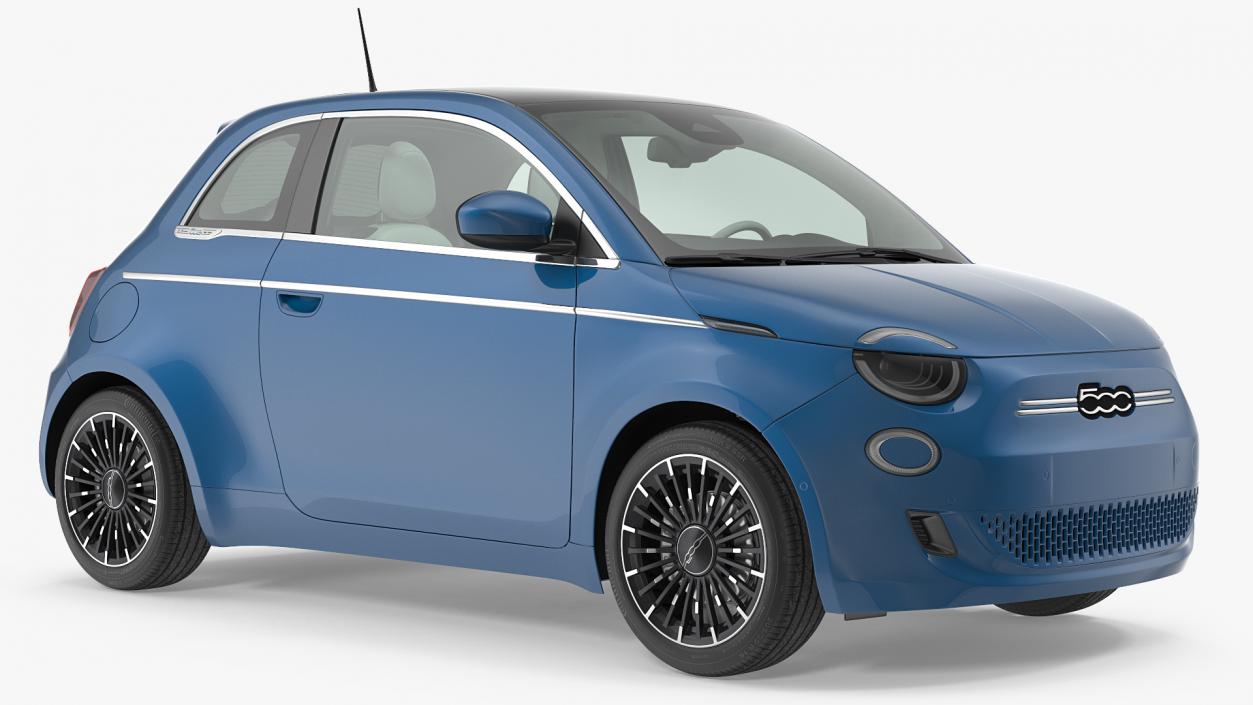 Fiat 500 La Prima EV Rigged 3D