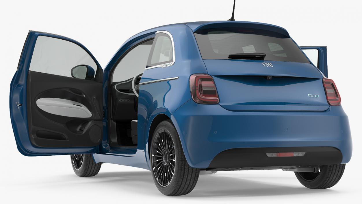 Fiat 500 La Prima EV Rigged 3D